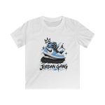 Kids Jordan Gang Tee — Blue Sneaker Graphic Youth T‑Shirt